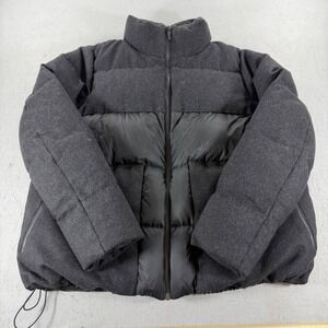 Lululemon Wool Blend Goose‎ Down Puffer Jacket Women's Size 8 Black Gray